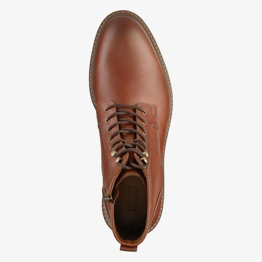 Johnston & Murphy Men's Barrett Leather Plain Toe Boot